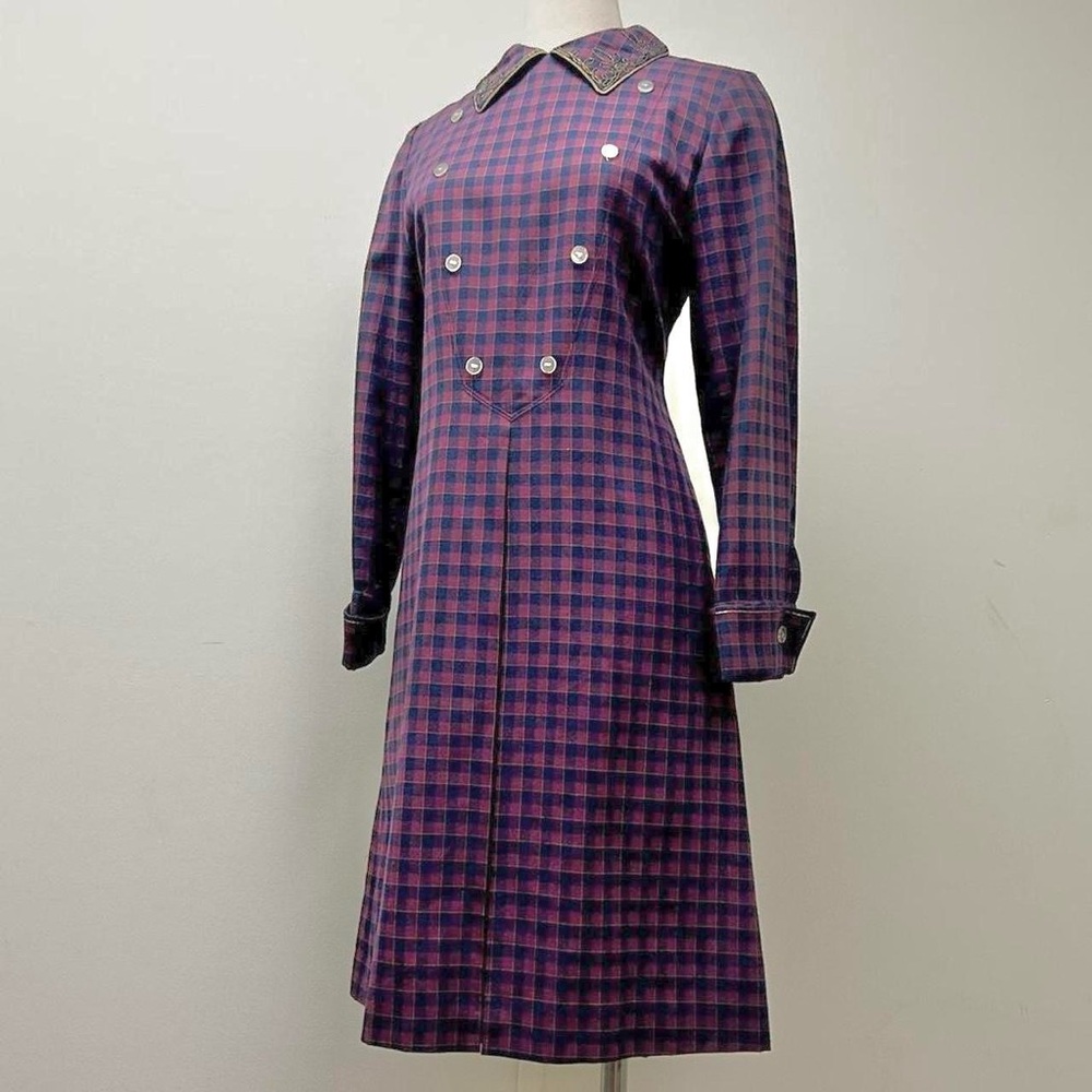 Checked shirt dress burgundy